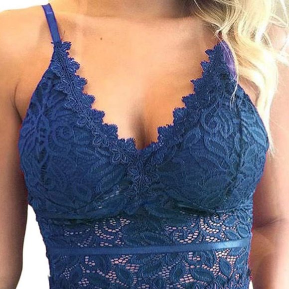 Enchanting Blue Bralette Crop Top - Picture 2 of 5